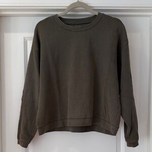 Madewell Olive Green Crop Sweatshirt